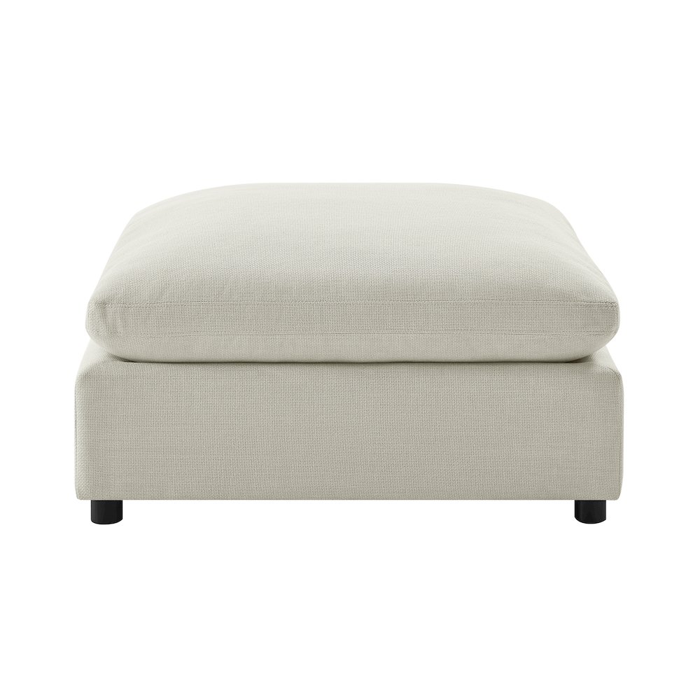 Casella Beige Fabric Ottoman. Picture 1