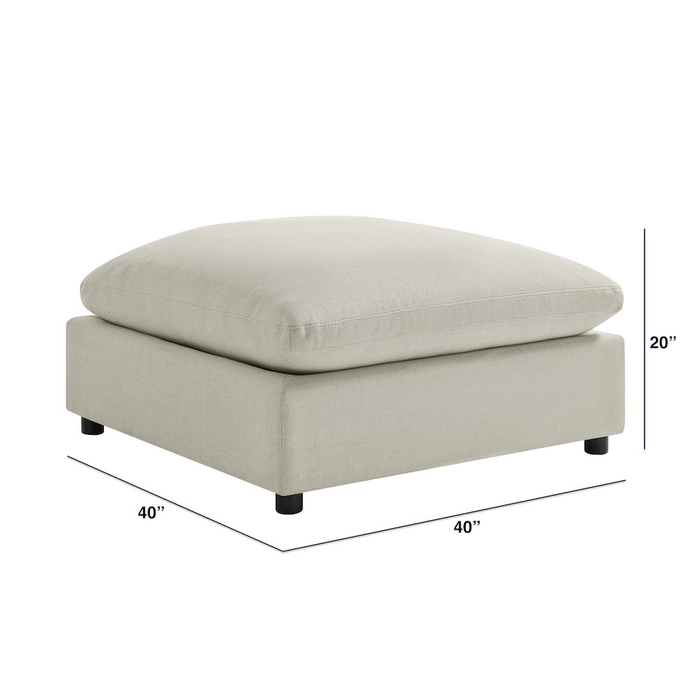 Casella Beige Fabric Ottoman. Picture 6