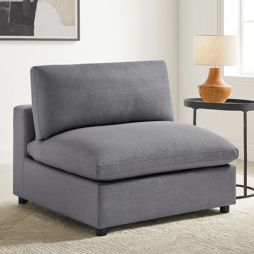 Casella Armless Slipper Chair - Charcoal. Picture 1