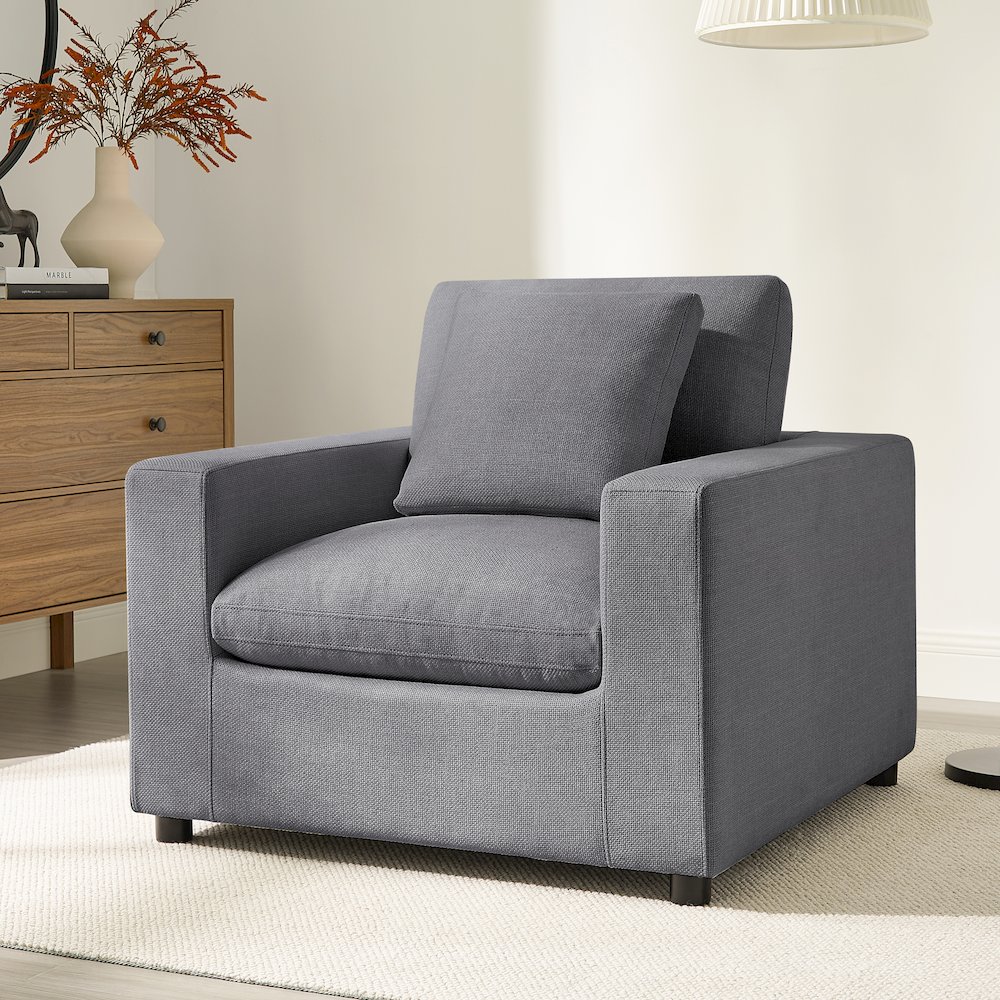 Casella Modern Armchair - Charcoal. Picture 4