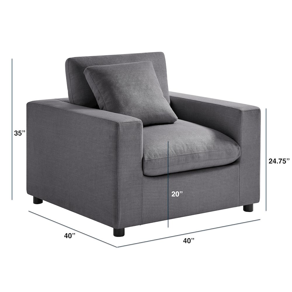 Casella Modern Armchair - Charcoal. Picture 10
