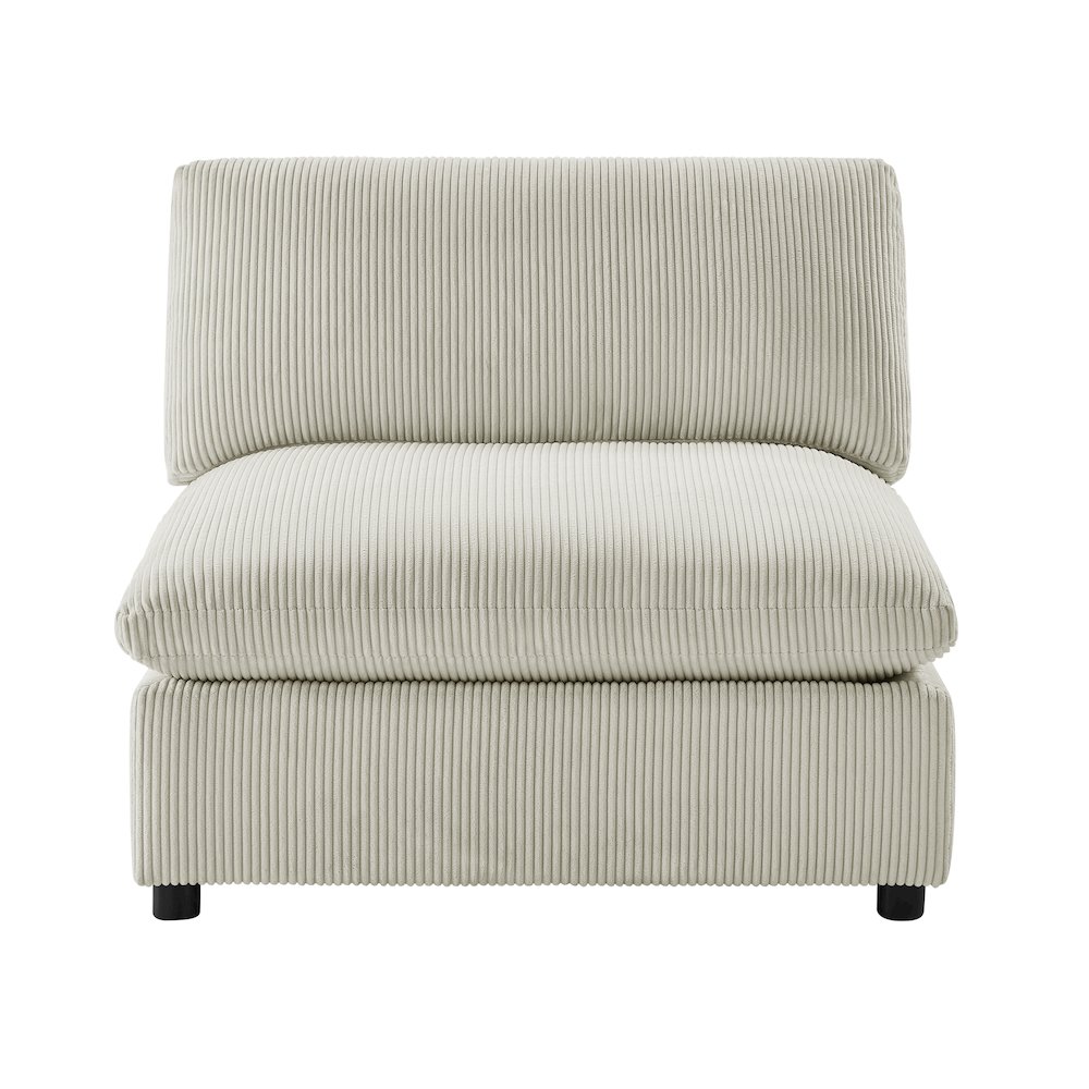 Casella Armless Chair - Beige Corduroy. Picture 2