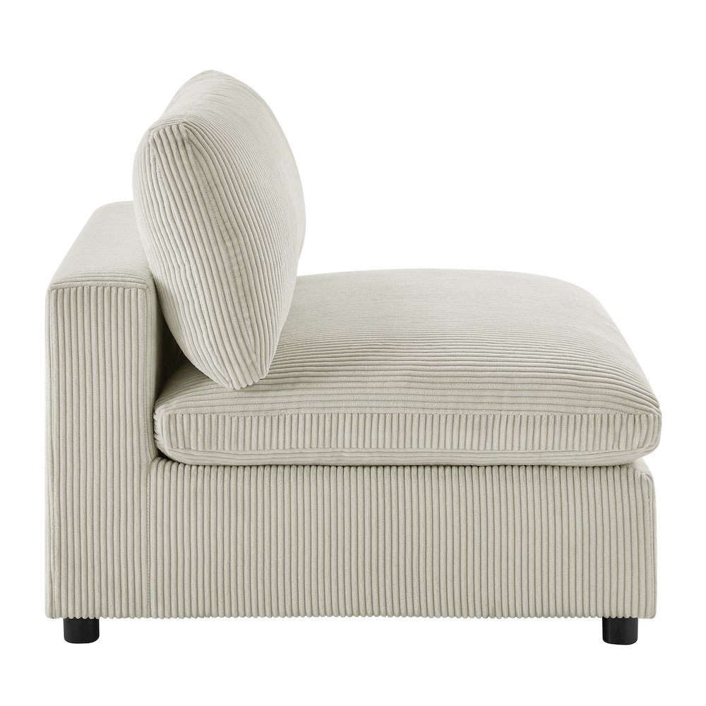 Casella Armless Chair - Beige Corduroy. Picture 3