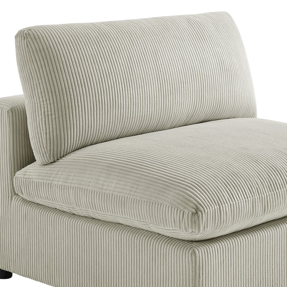 Casella Armless Chair - Beige Corduroy. Picture 4
