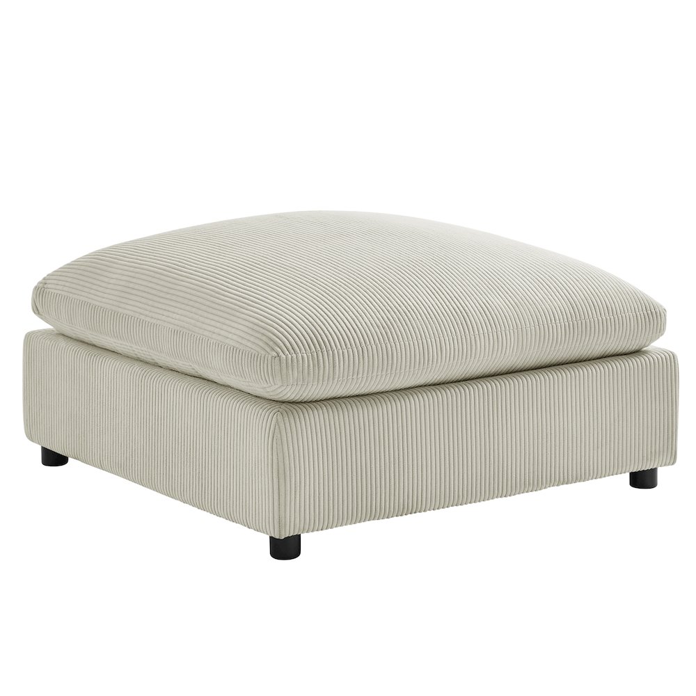 Casella Beige Corduroy Ottoman. Picture 2