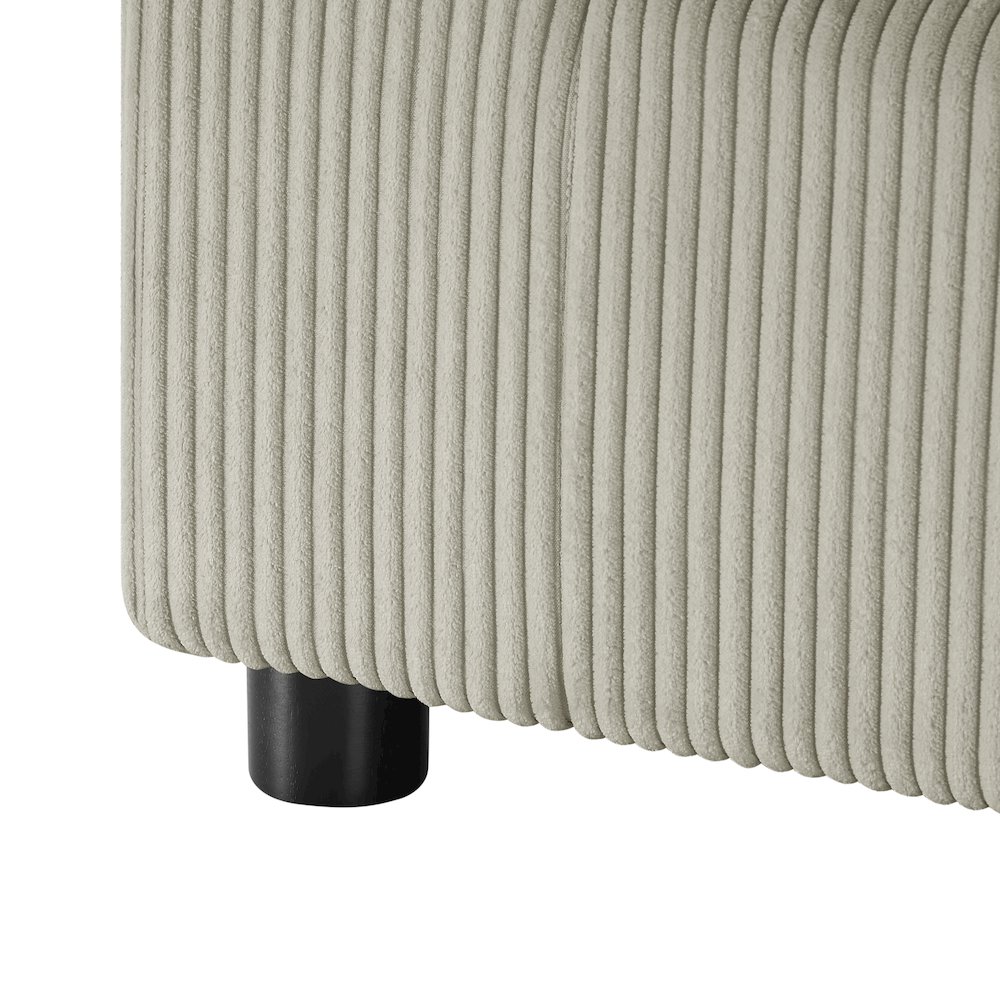 Casella Beige Corduroy Ottoman. Picture 3