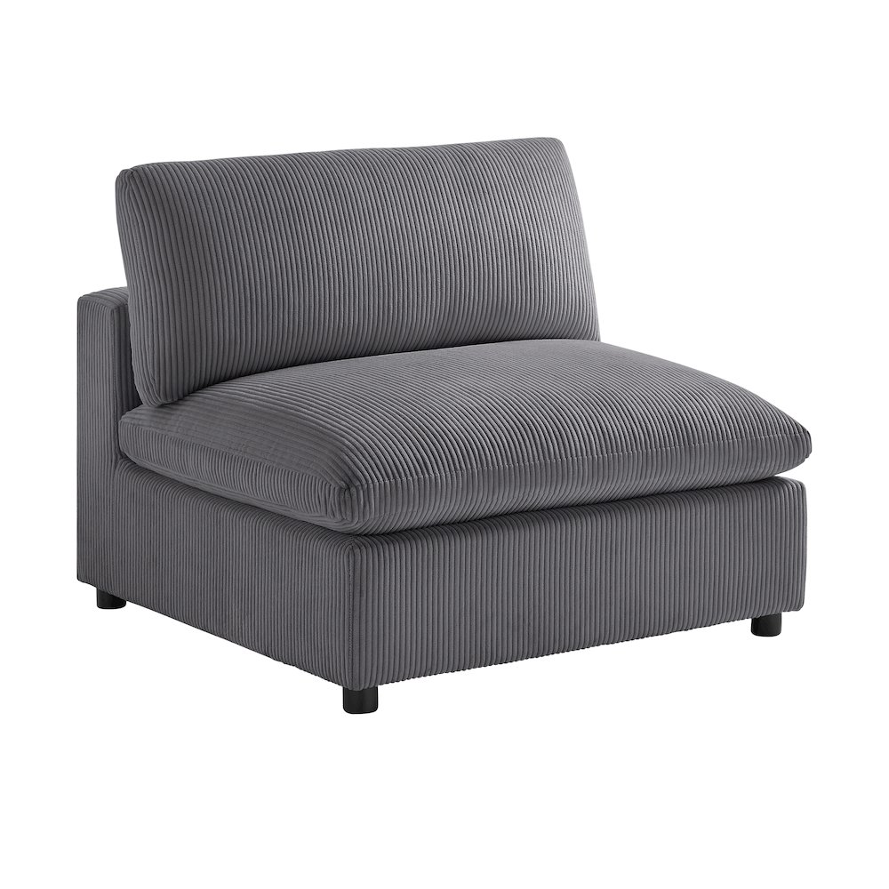 Casella Armless Chair - Charcoal Corduroy. Picture 2