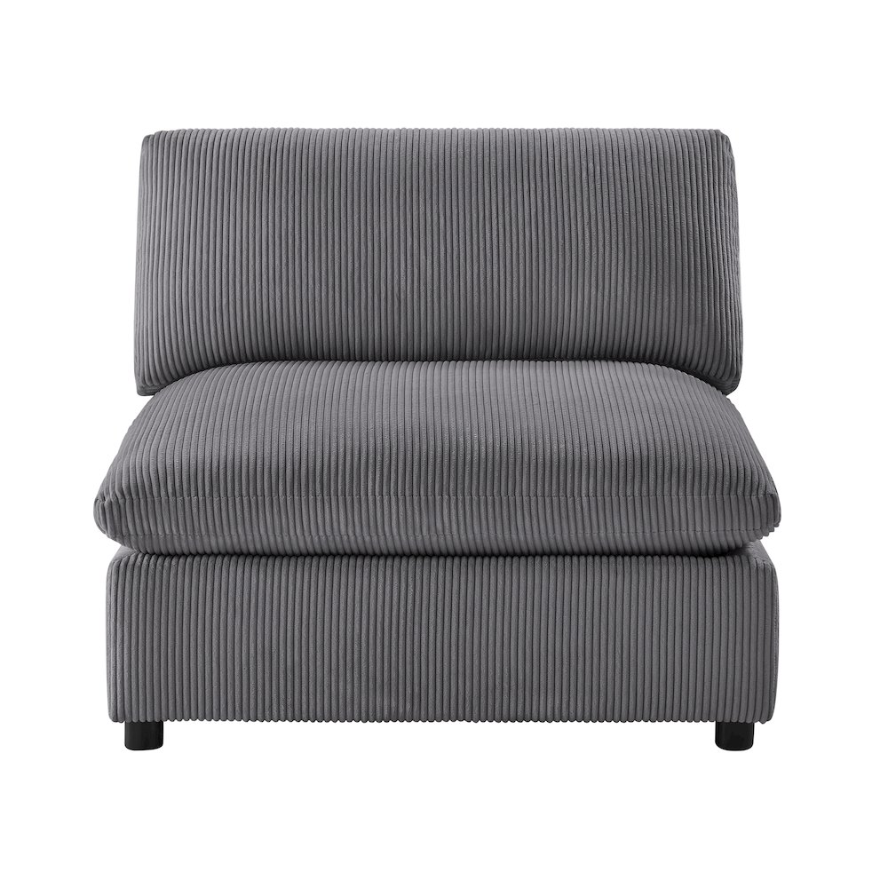 Casella Armless Chair - Charcoal Corduroy. Picture 3