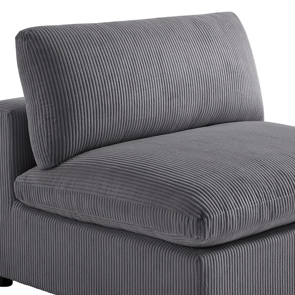 Casella Armless Chair - Charcoal Corduroy. Picture 5