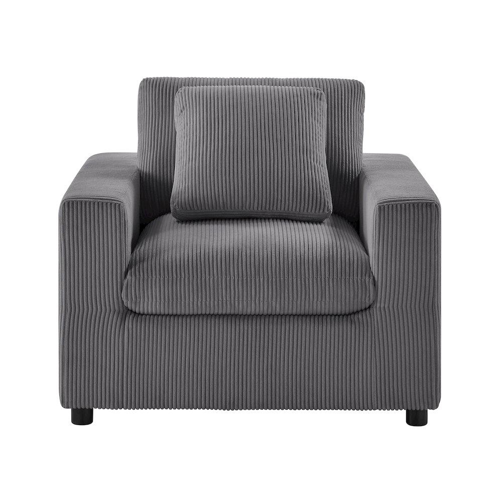 Casella Modern Armchair - Charcoal Corduroy. Picture 2