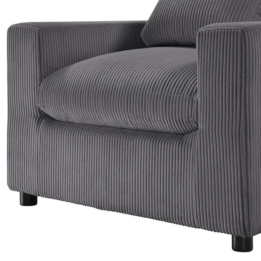 Casella Modern Armchair - Charcoal Corduroy. Picture 6