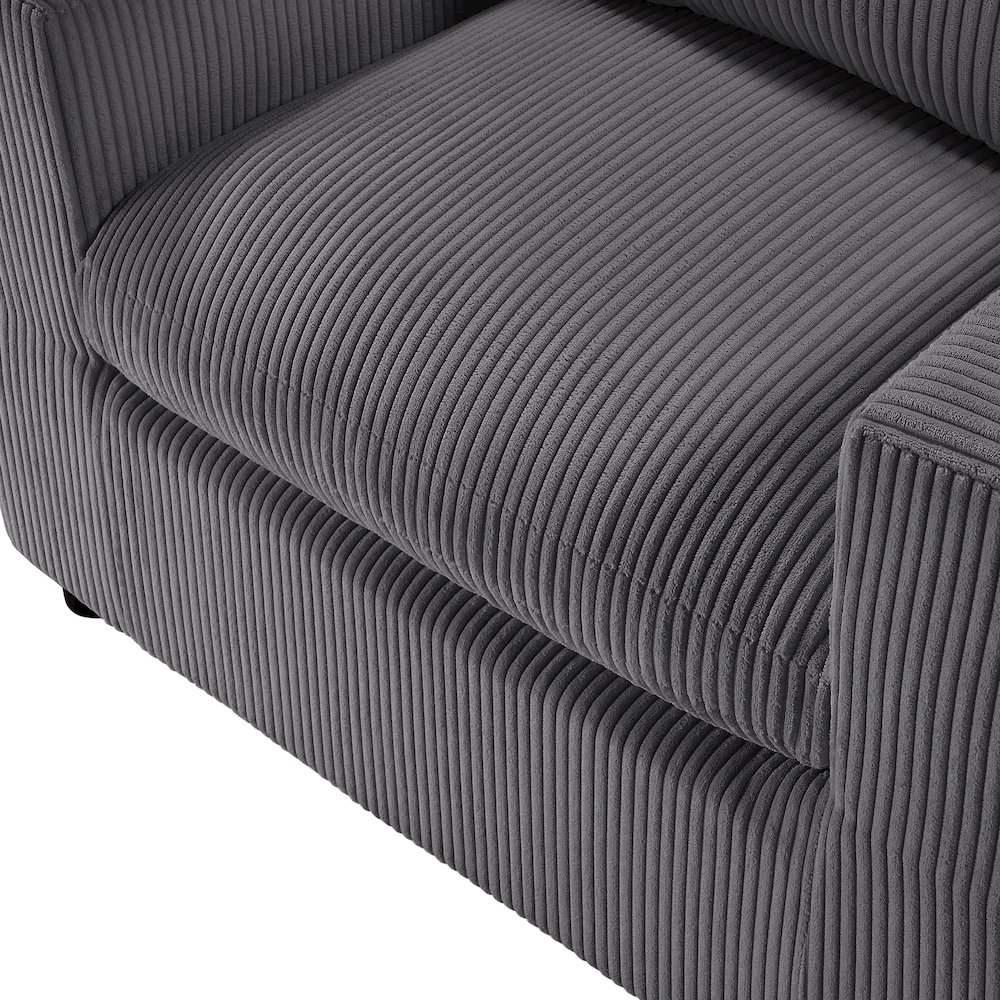Casella Modern Armchair - Charcoal Corduroy. Picture 7