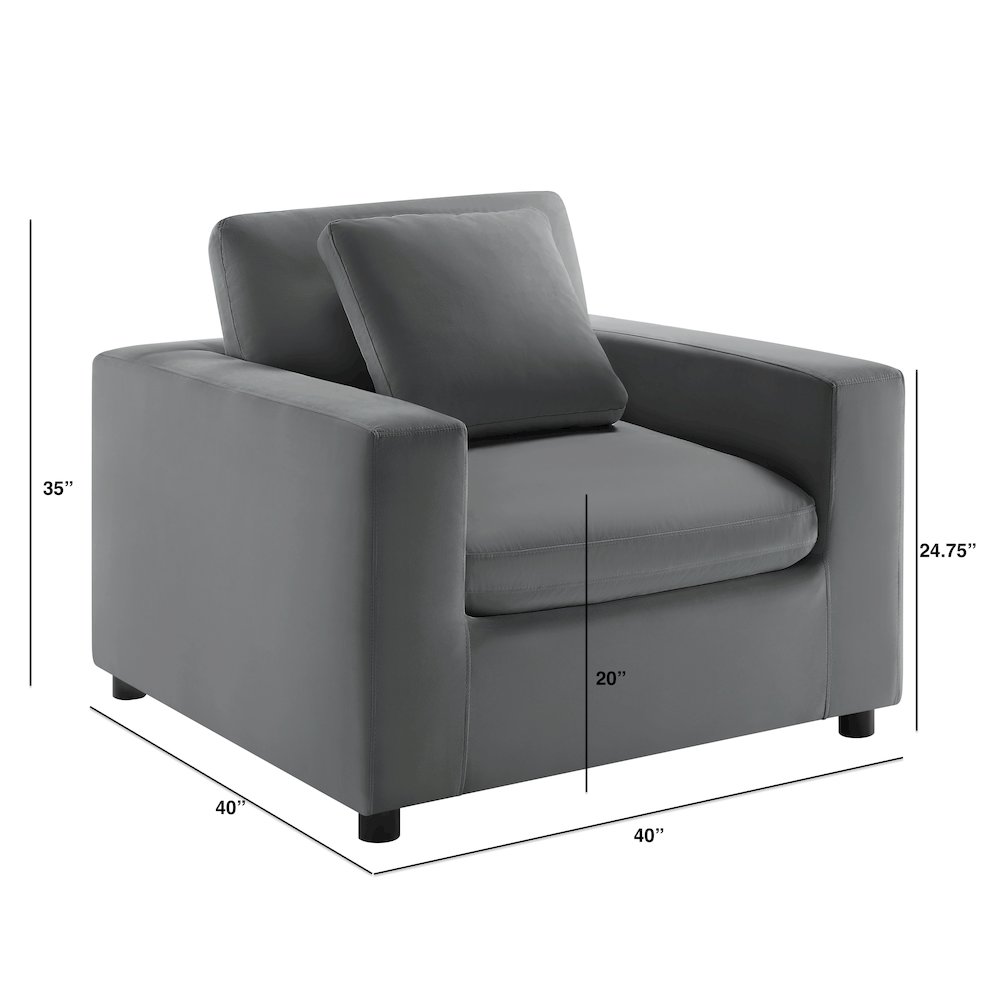Casella Modern Armchair - Charcoal. Picture 7