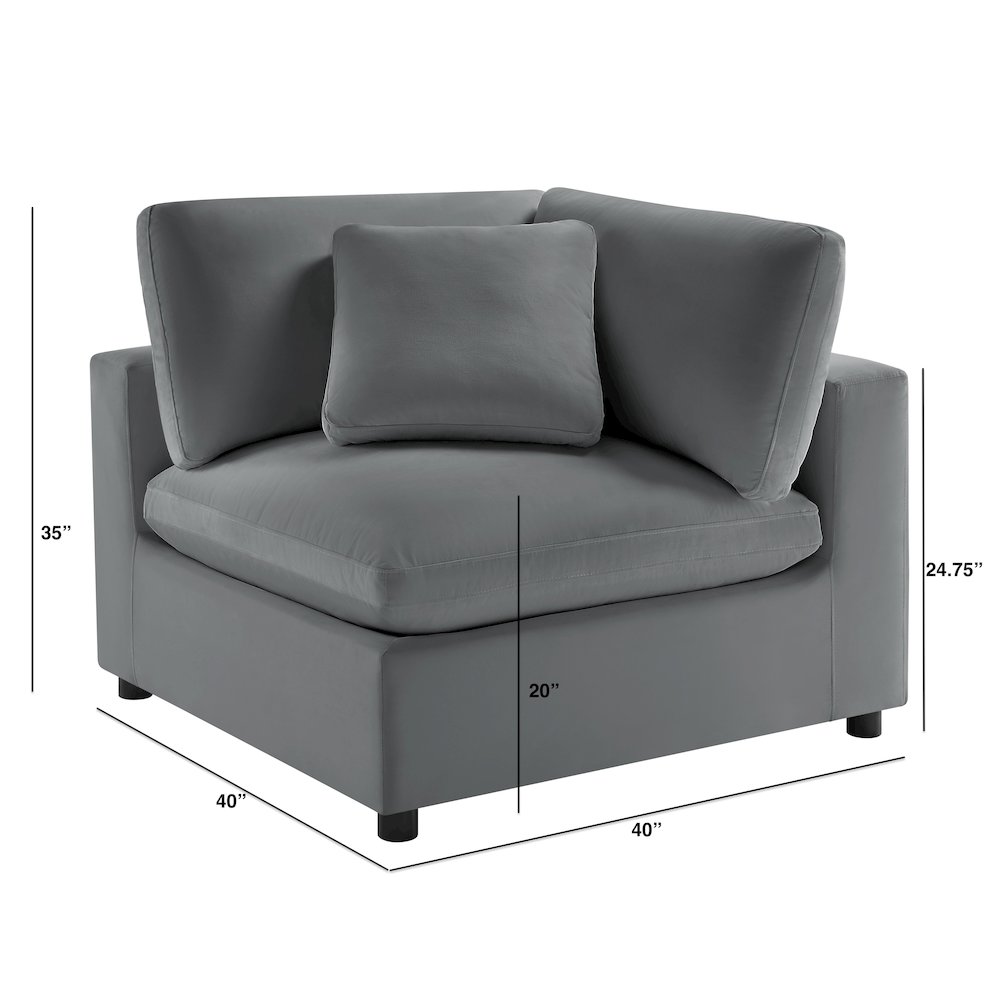 Casella Corner Wedge Chair - Charcoal. Picture 6