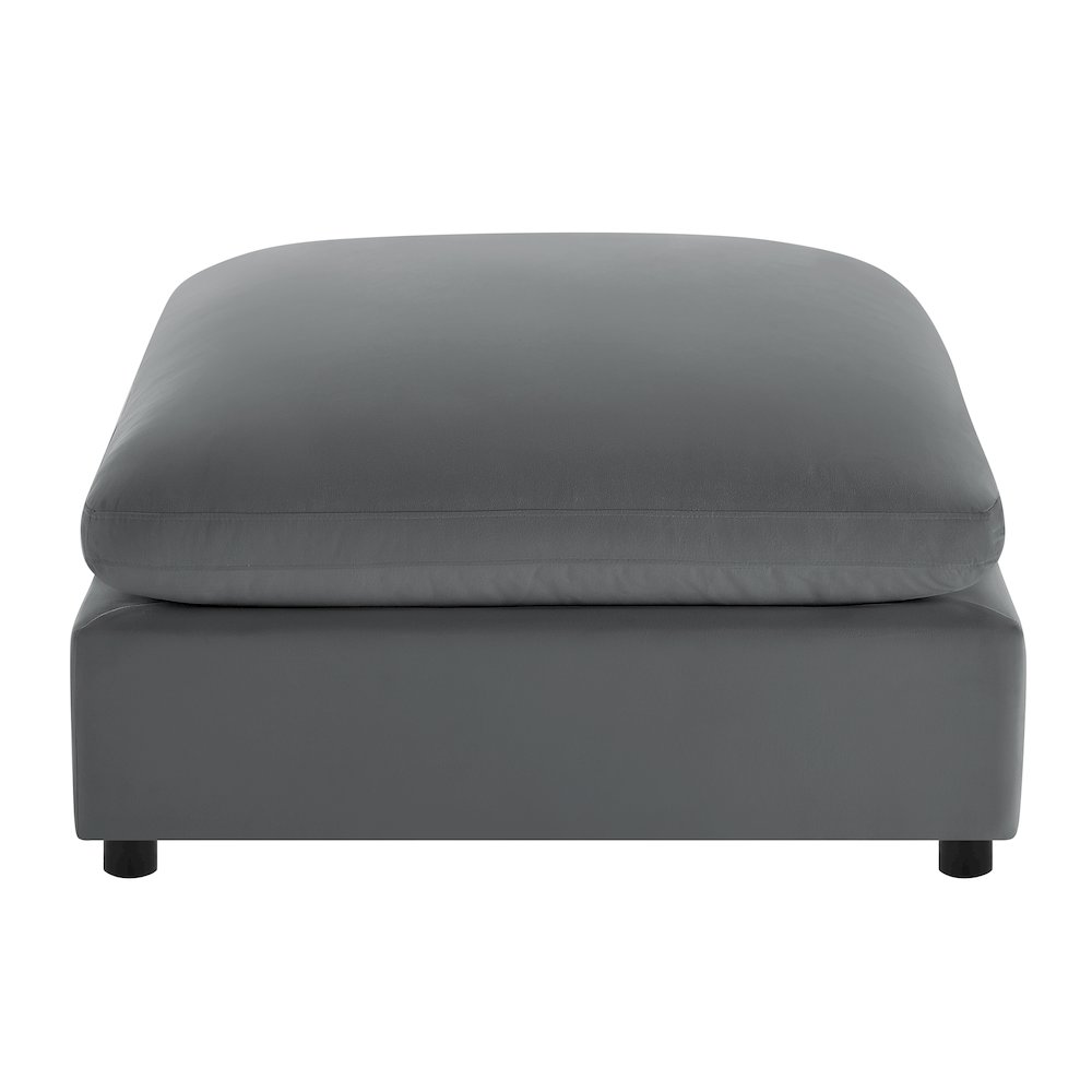 Casella Charcoal Fabric Ottoman. Picture 4
