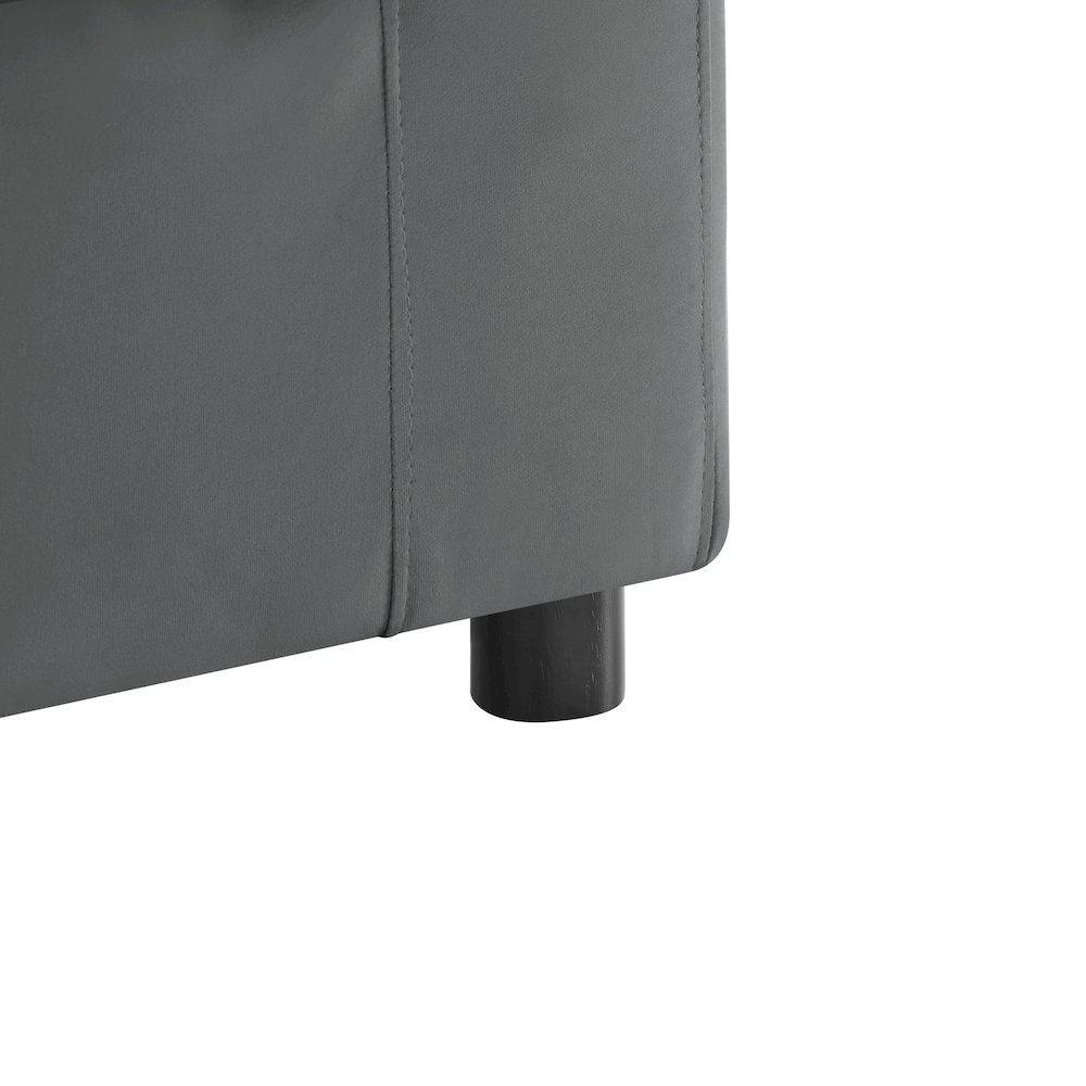 Casella Charcoal Fabric Ottoman. Picture 5
