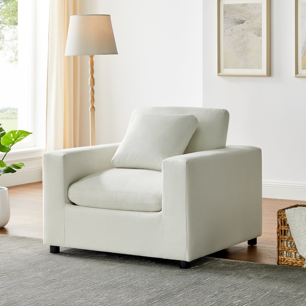 Casella Modern Armchair - Ivory. Picture 11