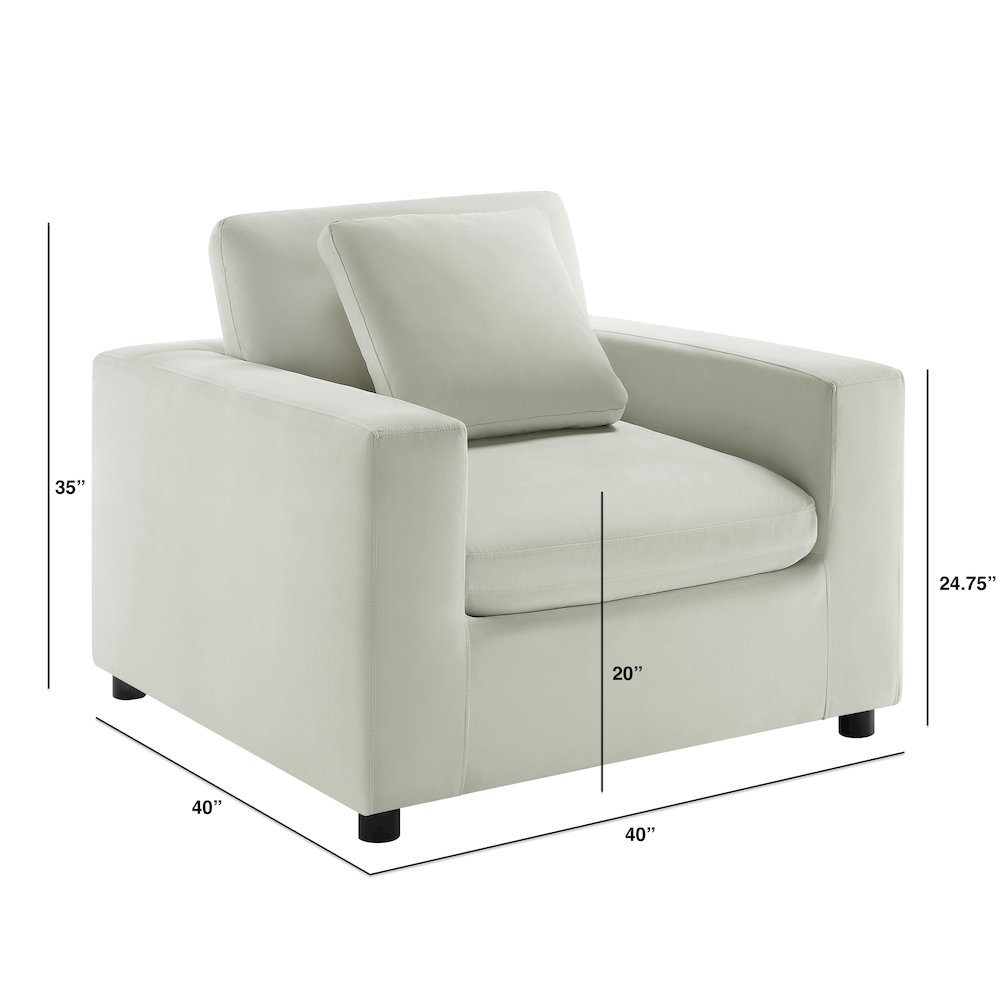 Casella Modern Armchair - Ivory. Picture 7