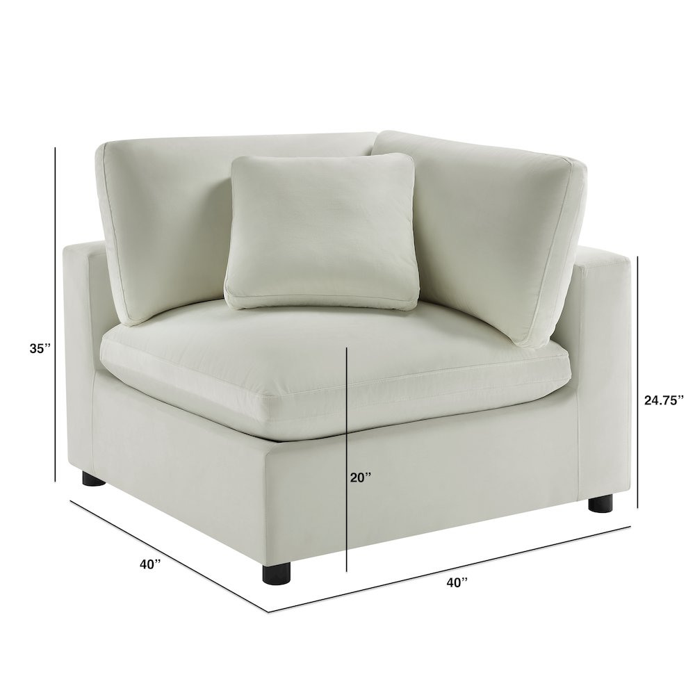Casella Corner Wedge Chair - Ivory. Picture 5