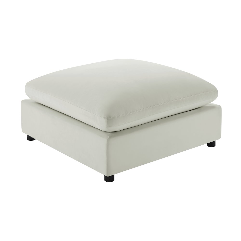 Casella Ivory Fabric Ottoman. Picture 3
