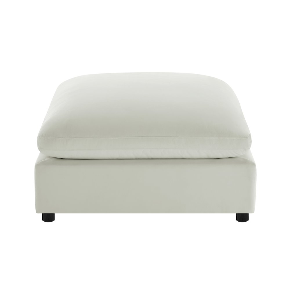 Casella Ivory Fabric Ottoman. Picture 4