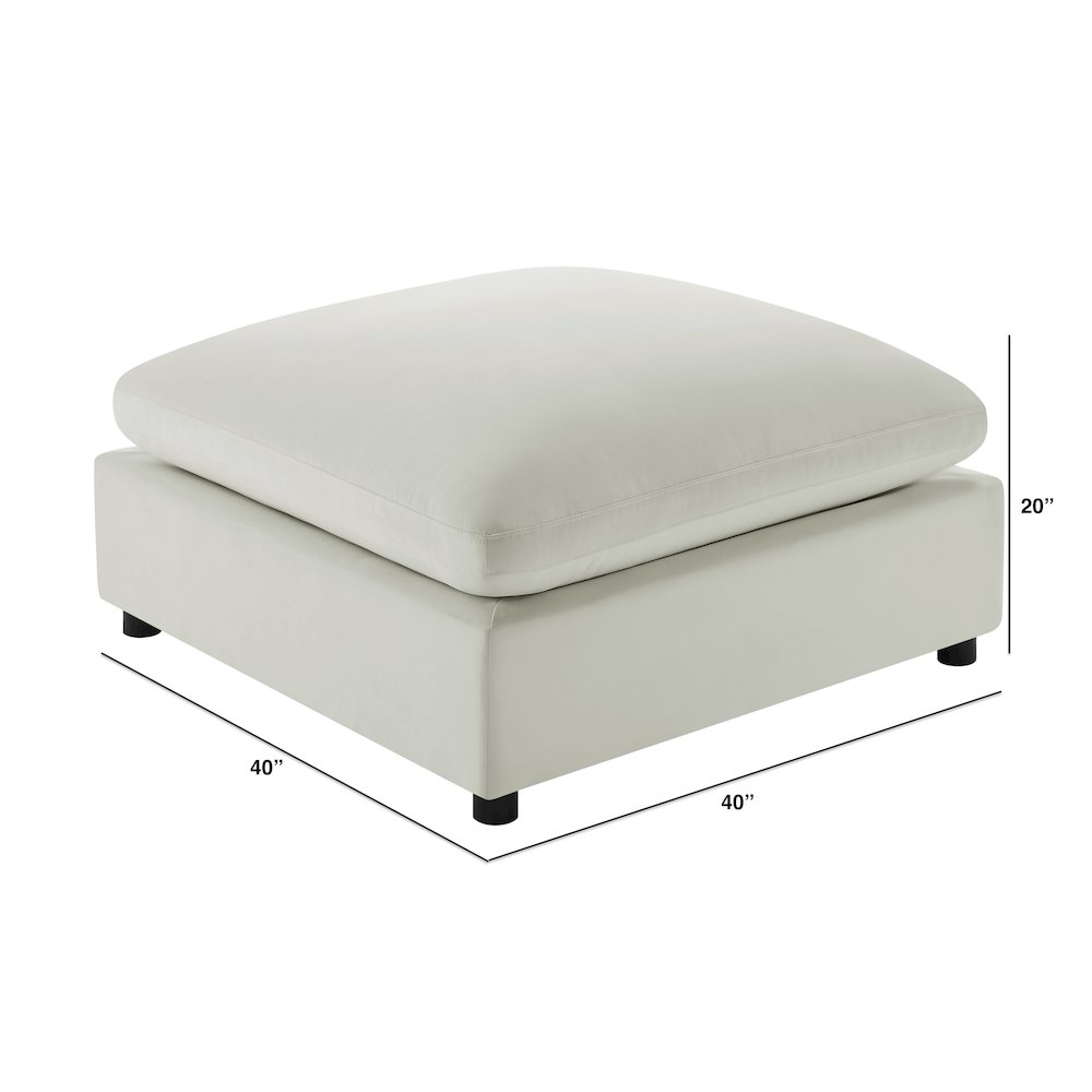 Casella Ivory Fabric Ottoman. Picture 1