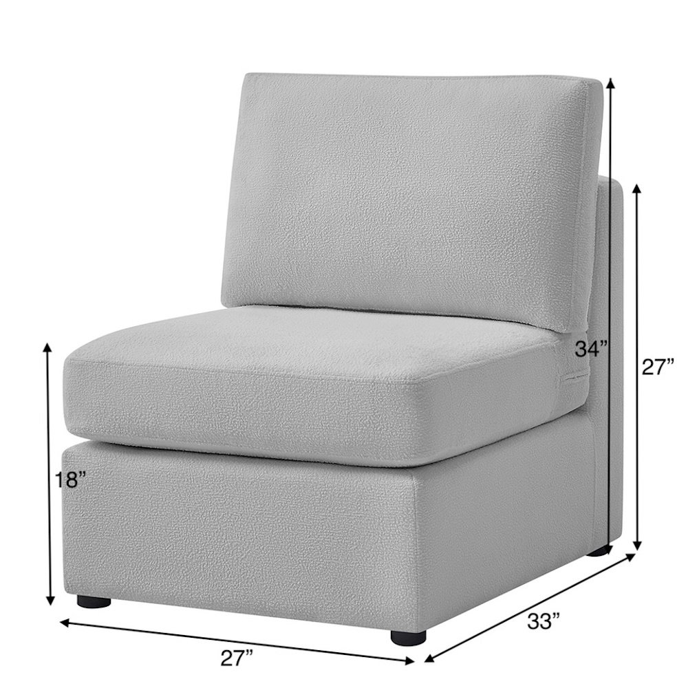 Chandler Armless Chair - Gray. Picture 8