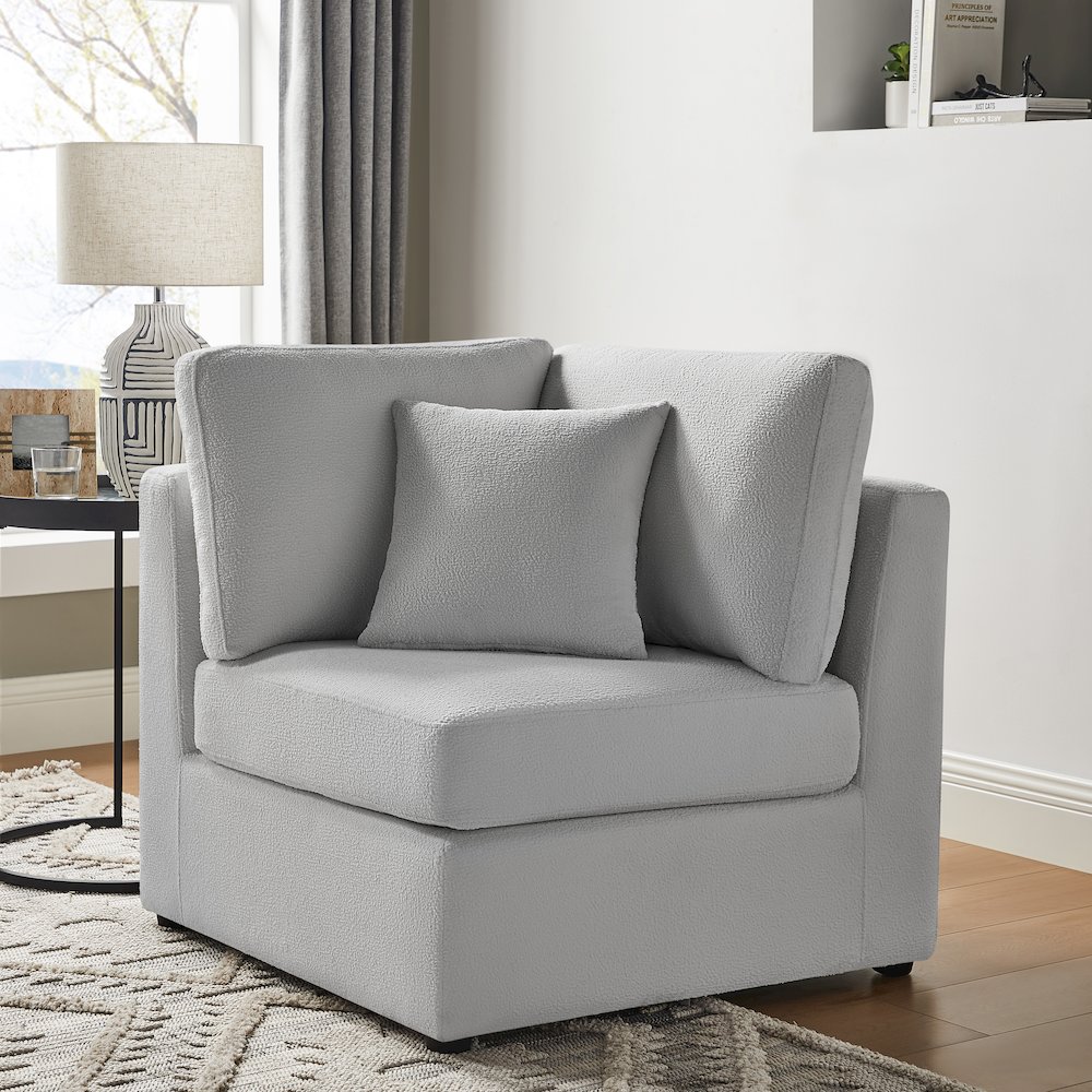 Chandler Corner Wedge Chair - Gray. Picture 2