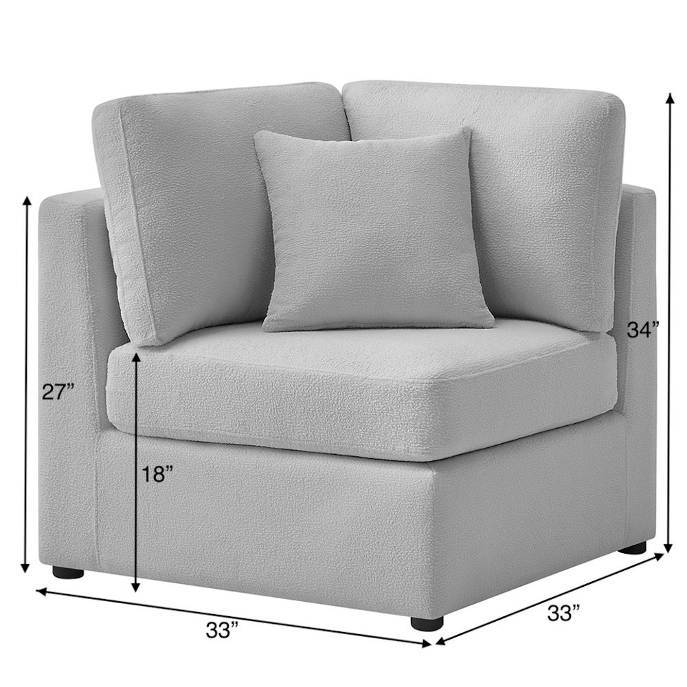 Chandler Corner Wedge Chair - Gray. Picture 7