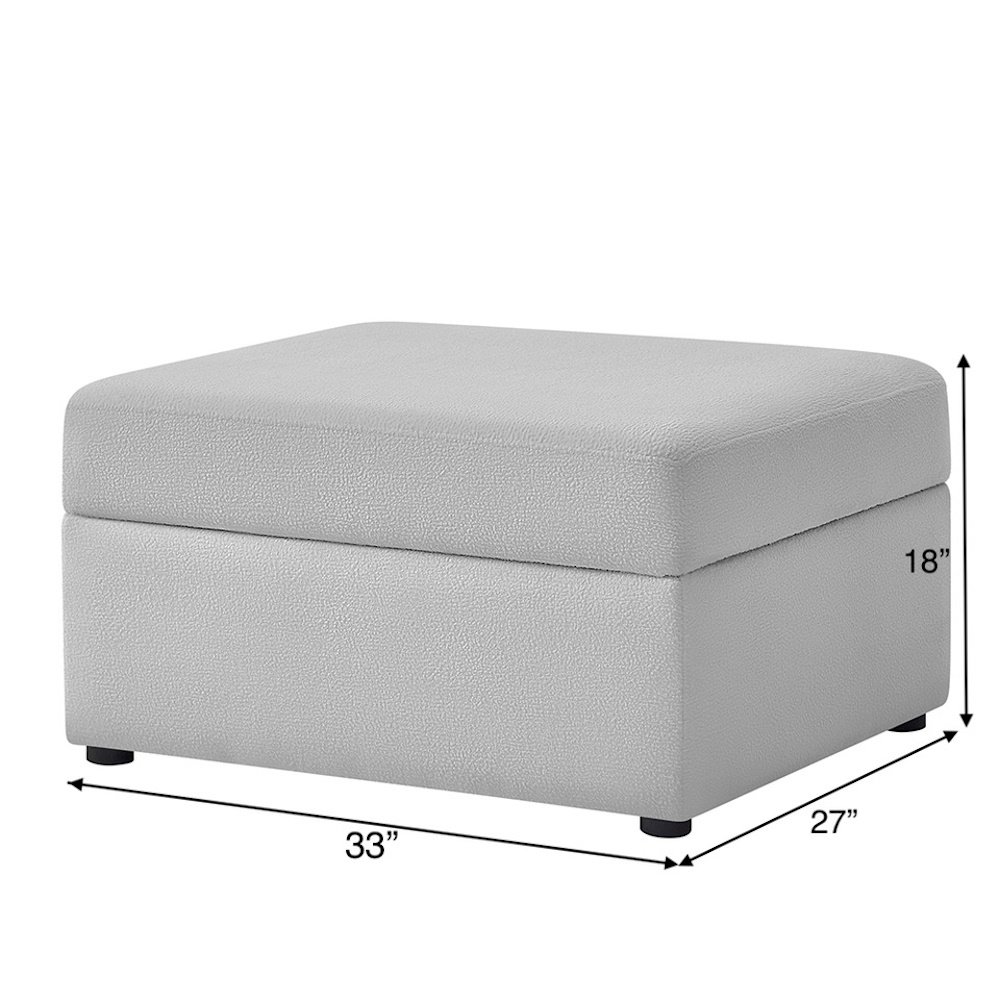 Chandler Storage Ottoman - Gray. Picture 6