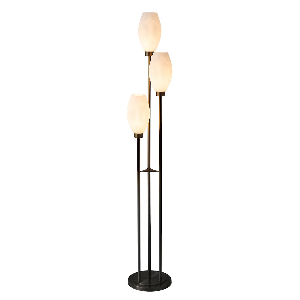 Willows Accent Floor Lamp, Matte Black, Opal Glass. Picture 1