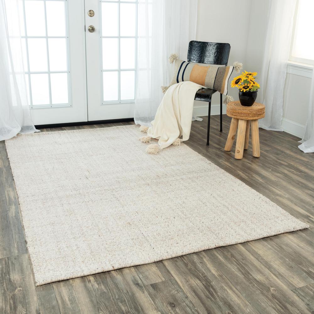 Hand Woven Flat Weave Pile Wool/ Polyester Rug, 5' x 7'6". Picture 2