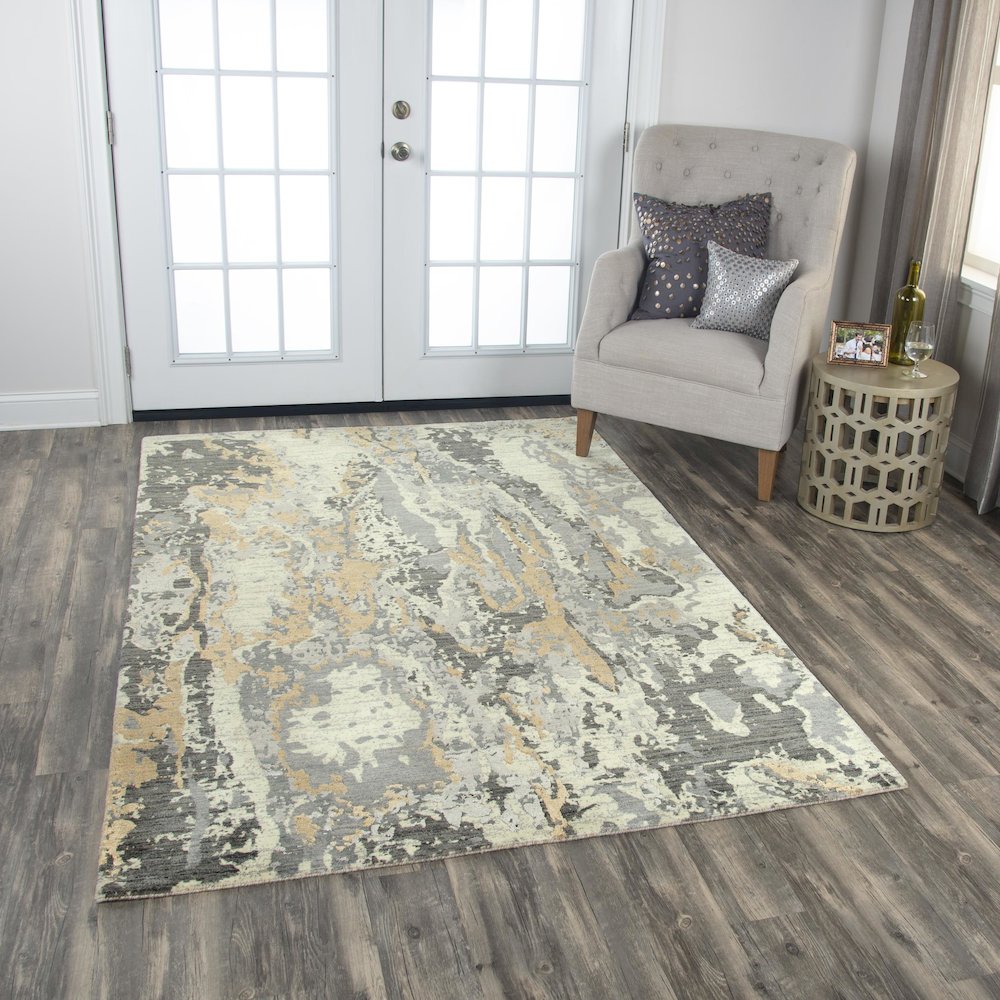 Hybrid Cut Pile Wool/ Tencel Rug, 10' x 13'. Picture 2