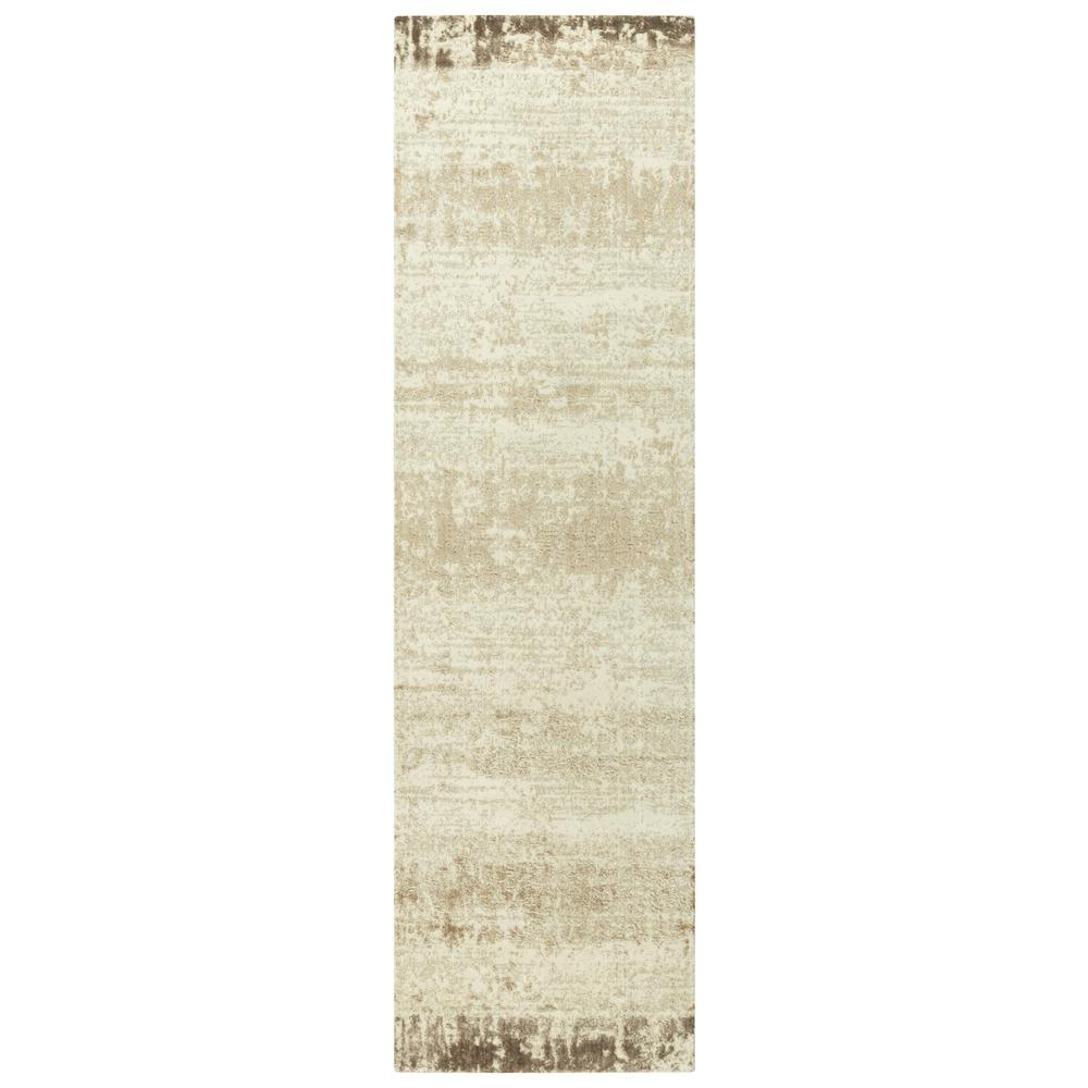 Hybrid Cut Pile Wool/ Tencel Rug, 2'6" x 10'. Picture 1