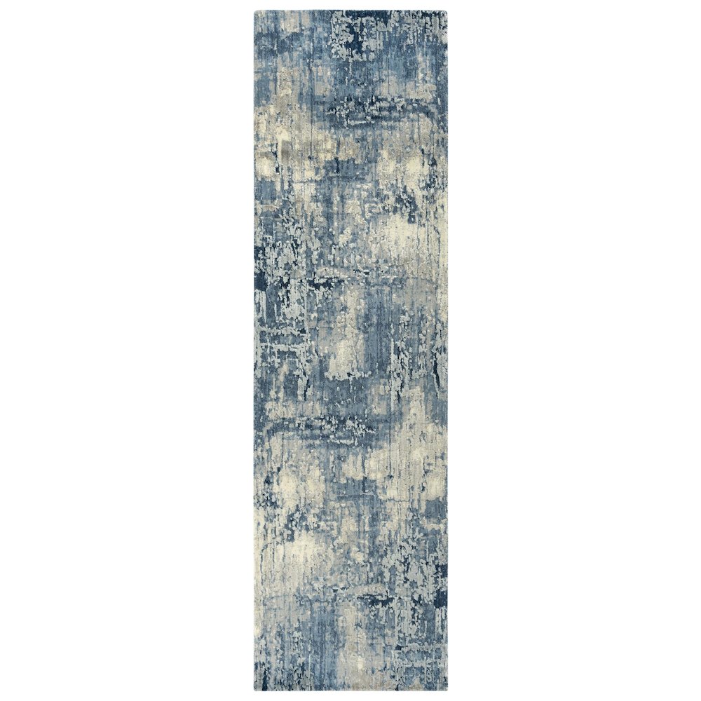 Hybrid Cut Pile Wool/ Tencel Rug, 2'6" x 10'. Picture 1