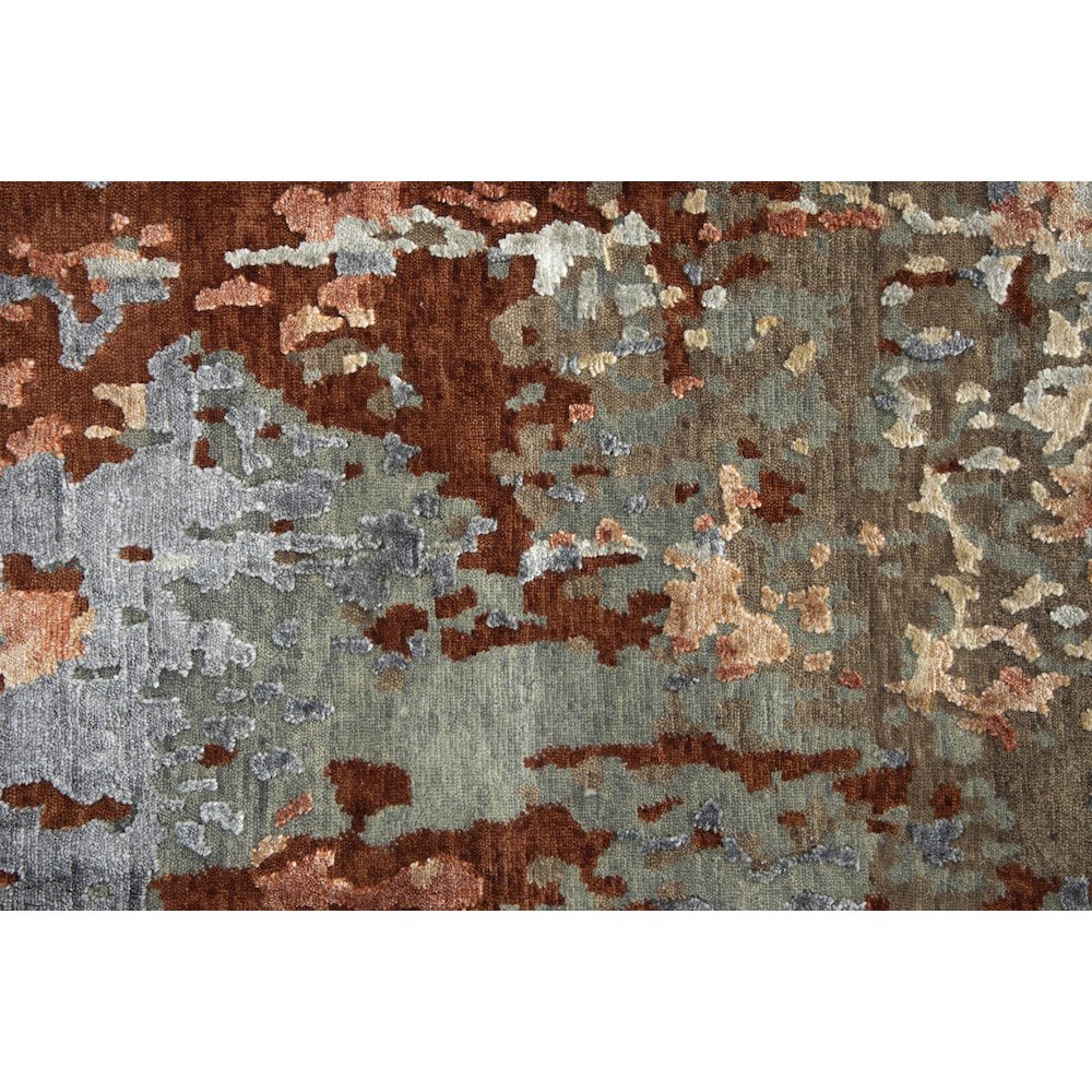 Hand Knotted Cut Pile Wool/ Viscose Rug, 10' x 14'. Picture 4