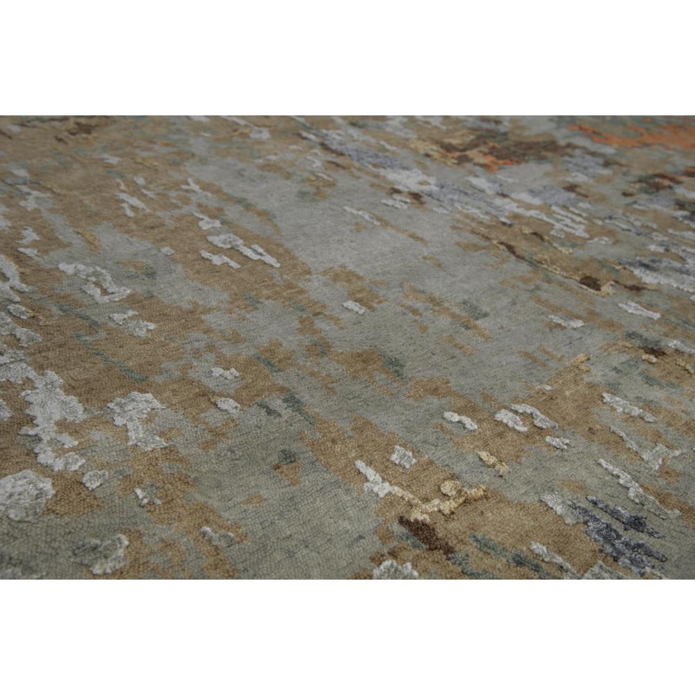 Hand Knotted Cut Pile Wool/ Viscose Rug, 10' x 14'. Picture 4