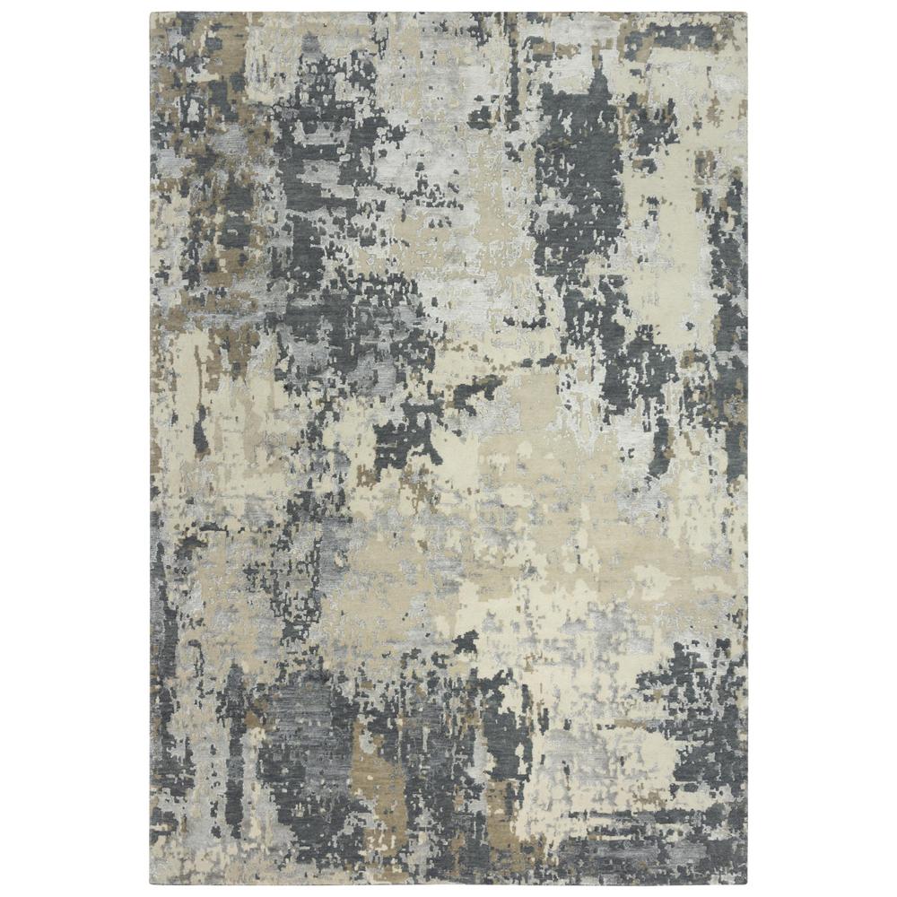 Hand Knotted Cut Pile Wool/ Viscose Rug, 10' x 14'. Picture 1