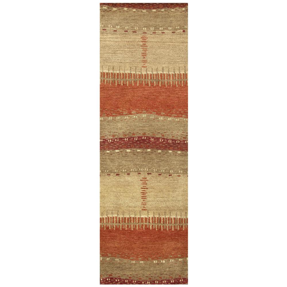 Hand Tufted Cut Pile Wool Rug, 2'6" x 8'. Picture 1