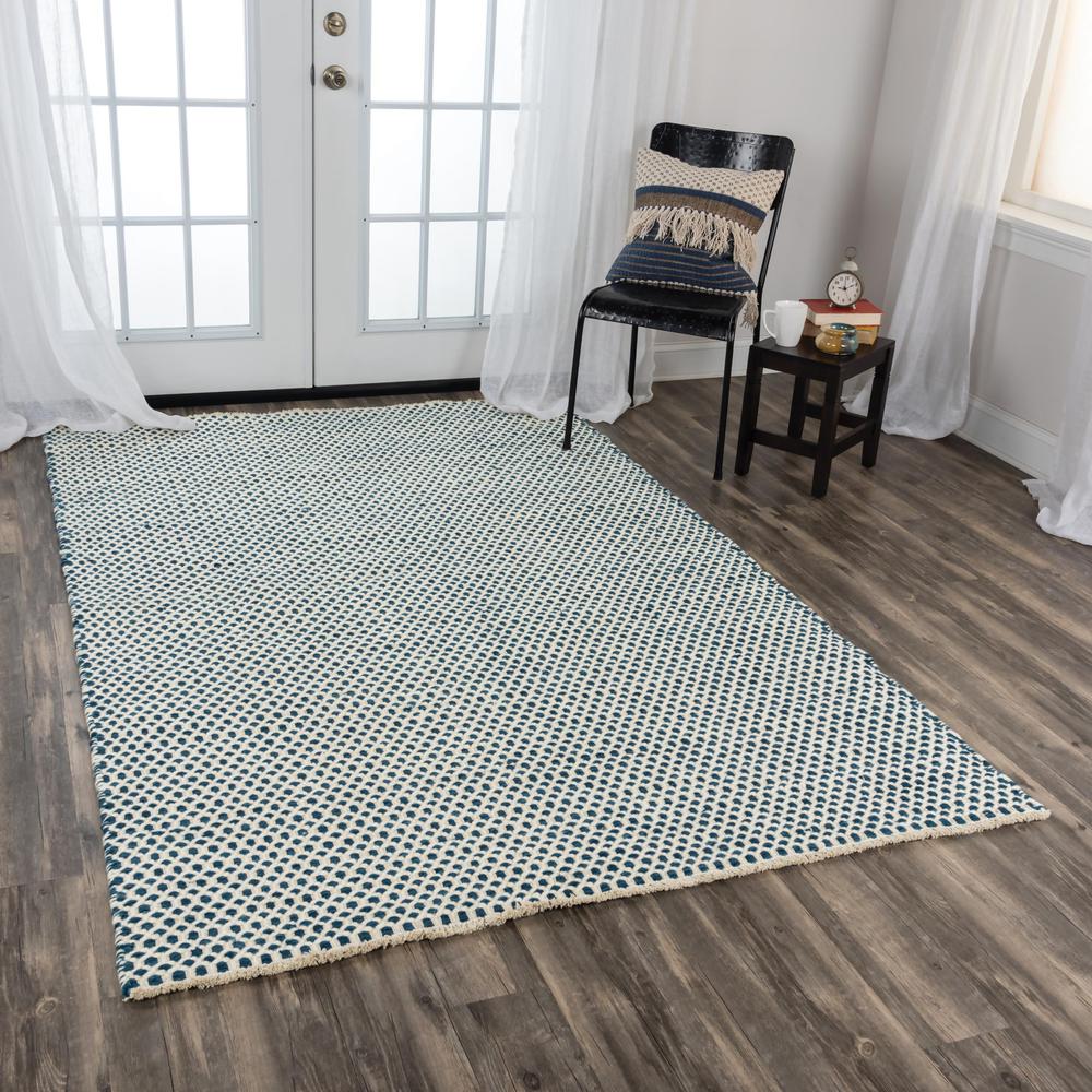 Hand Woven Loop Pile Wool Rug, 5' x 7'6". Picture 2