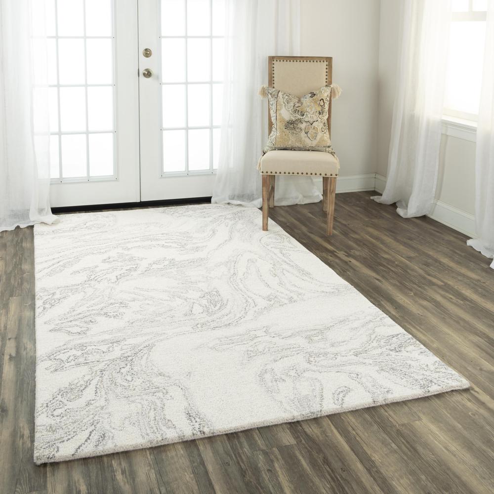 Hand Tufted Loop Pile Wool Rug, 5' x 7'6". Picture 2