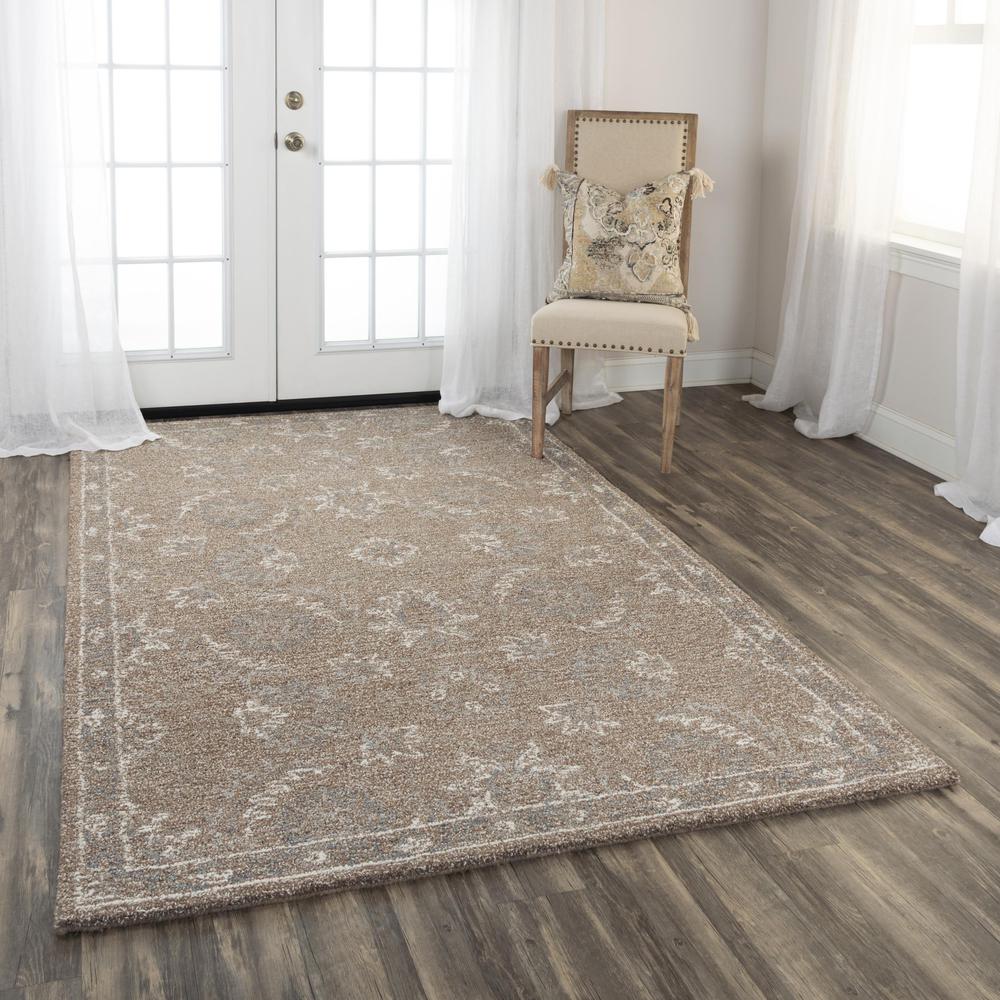 Hand Tufted Loop Pile Wool Rug, 5' x 7'6". Picture 2