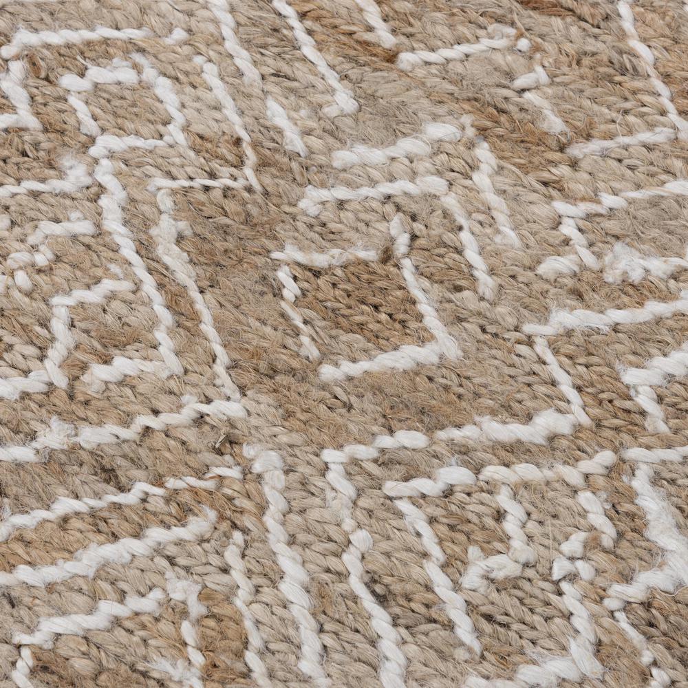 Hand Woven Flat Weave Pile Jute Rug, 5' x 7'6". Picture 3