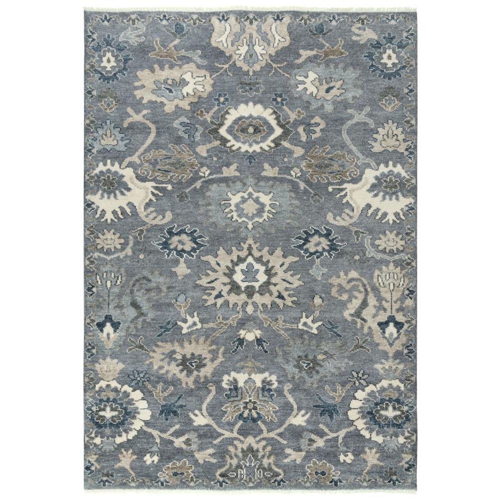 Hand Knotted Cut Pile Hand Spun Wool/ Tencel Rug, 6' x 9'. Picture 1