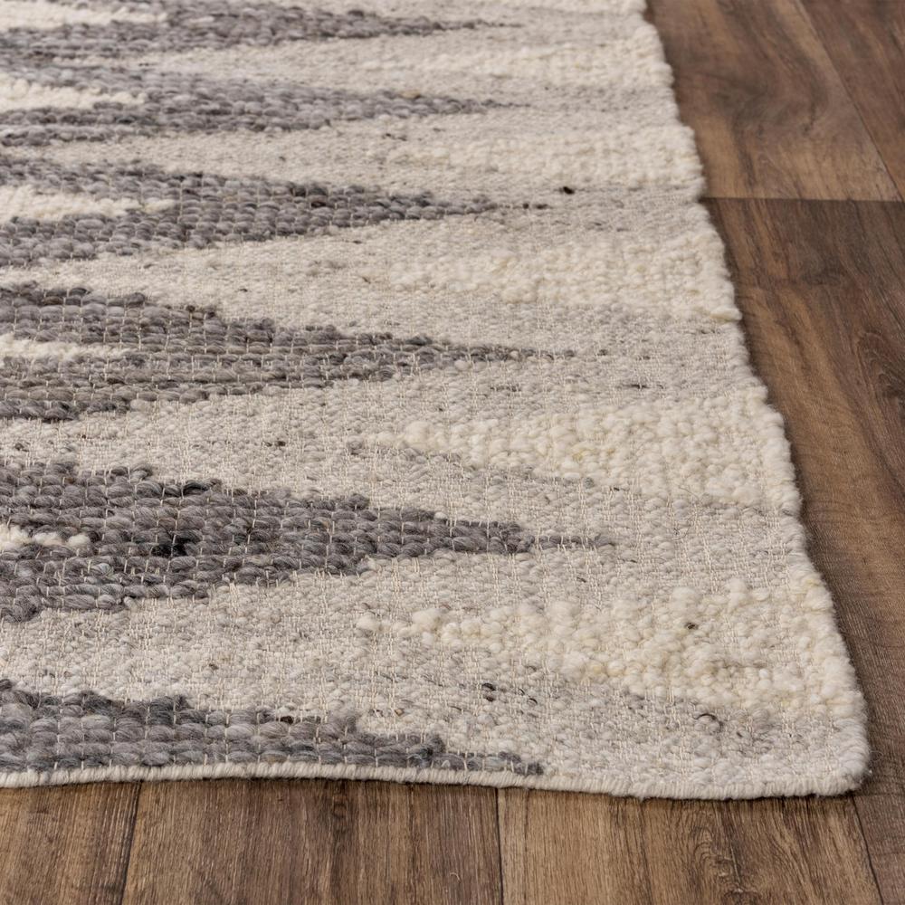 Hand Woven Flat Weave Pile Hand Spun Wool/ Cotton Rug, 5' x 7'6". Picture 3