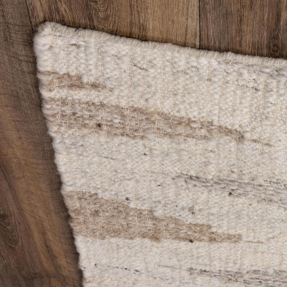 Hand Woven Flat Weave Pile Hand Spun Wool/ Cotton Rug, 5' x 7'6". Picture 5