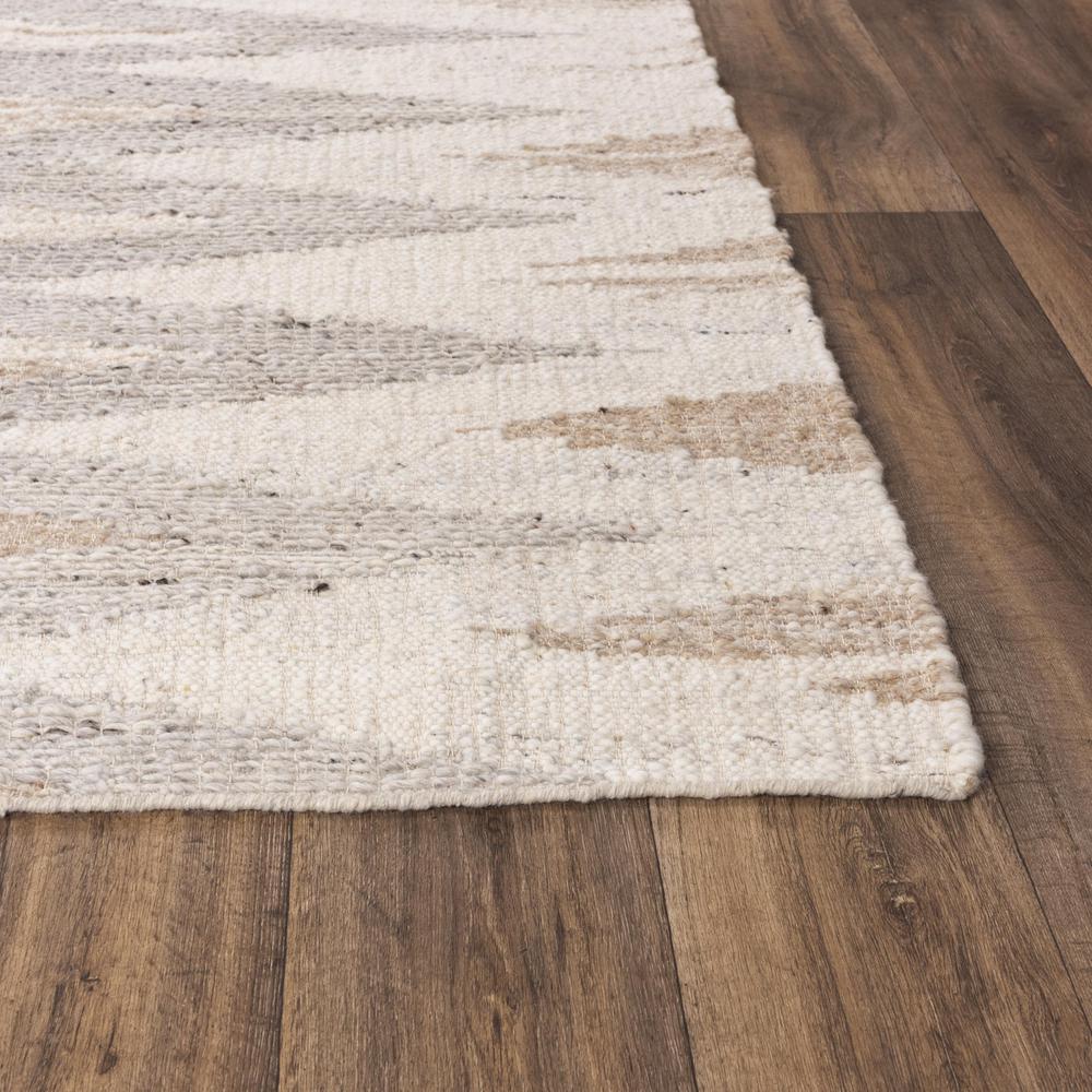 Hand Woven Flat Weave Pile Hand Spun Wool/ Cotton Rug, 5' x 7'6". Picture 3