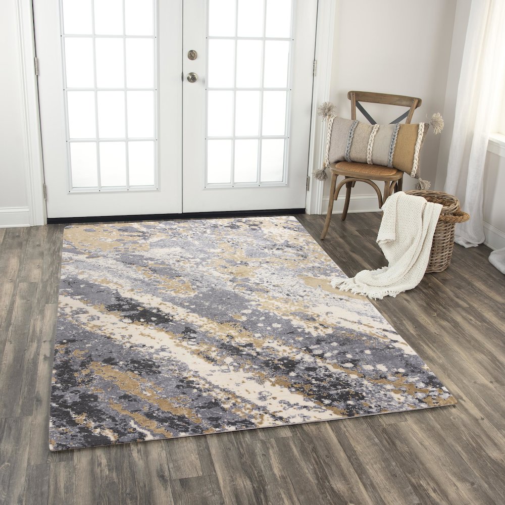 Hybrid Cut Pile NZ Wool/ Tencel Blend Rug, 2' x 3'. Picture 2