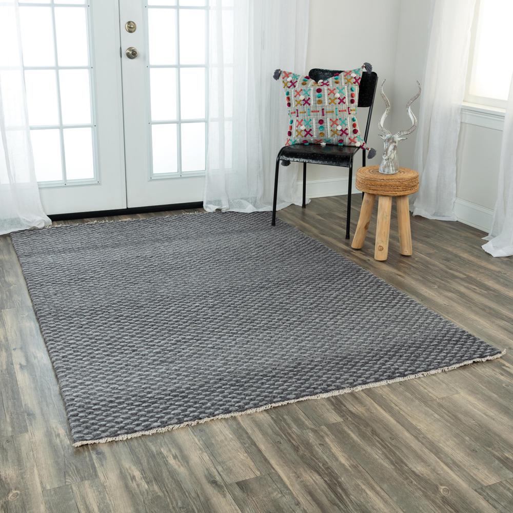 Hand Woven Flat Weave Pile Wool/ Polyester Rug, 7'6" x 9'6". Picture 2