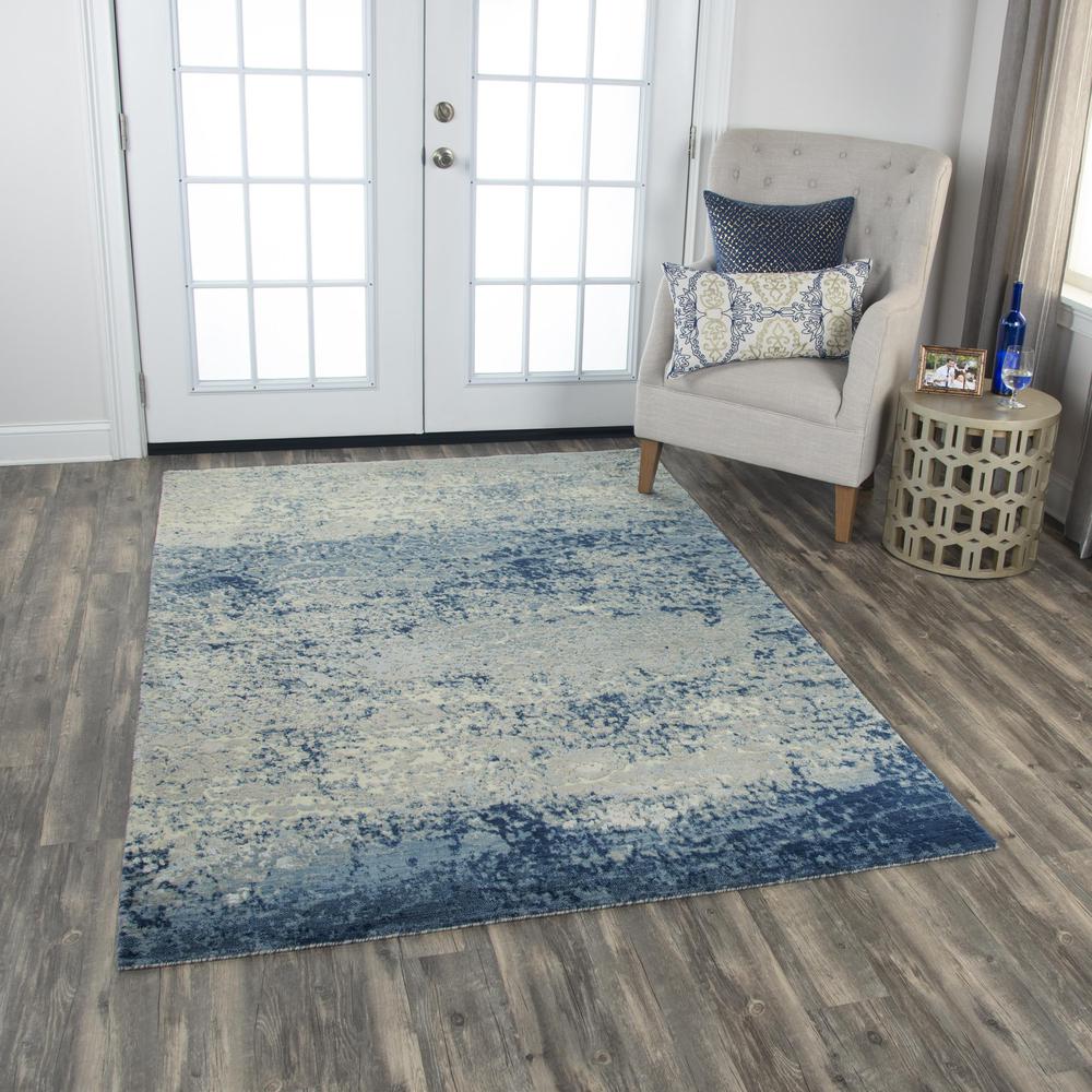 Hybrid Cut Pile Wool/ Tencel Rug, 2'6" x 10'. Picture 2